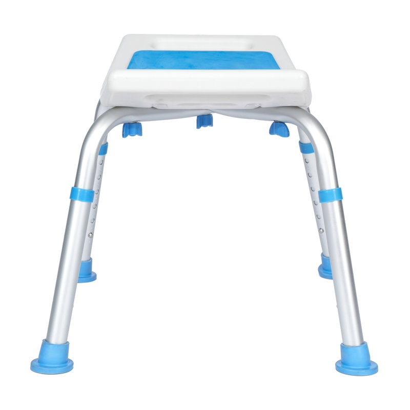 Padded Shower Stool With Adjustable Height, Non-Slip Feet And Seat Pad