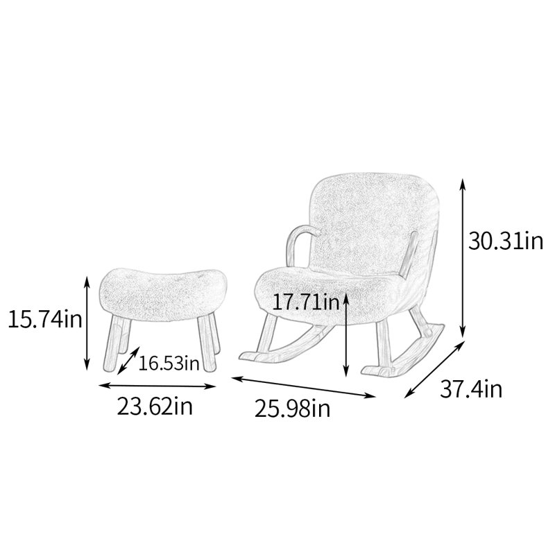 Chaise berçante confortable de style crème