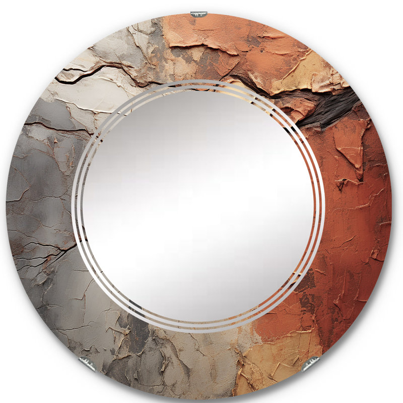 Biala - Miroir mural rond moderne, 24 po x 24 po