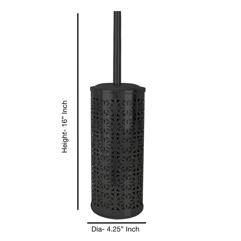 Porte-brosse de toilette en acier avec couvercle Nu Steel, Bronze huilé