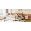 Lit plateforme double tapissier pleine grandeur avec 2 tiroirs et 1 lit gigogne simple, tête de lit classique-400511645