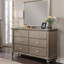Commode de luxe avec finition argentée et champagne