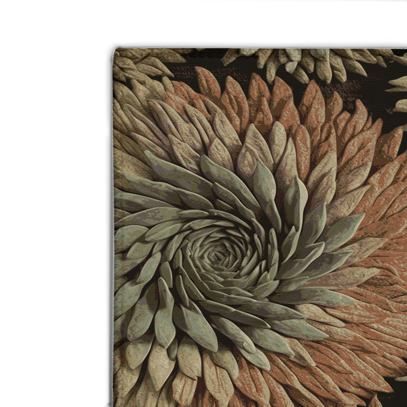 Tapis d'intérieur et d'extérieur brun Botanical, Rectangulaire 8 pi x 10 pi