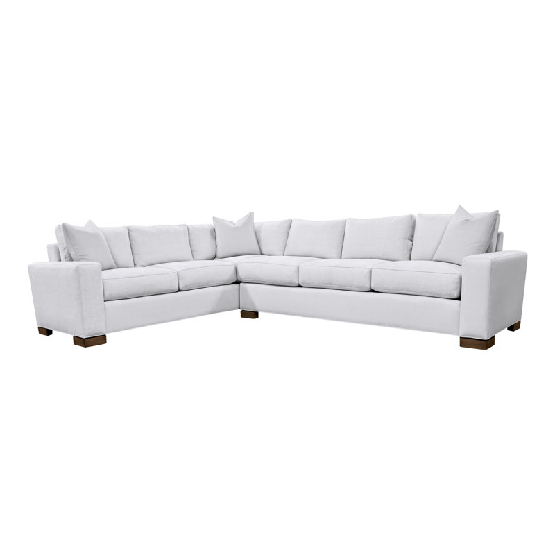 Canapé modulaire 2 pièces American Bungalow Claremont, Mélange de lin Navada Snow, La Havane