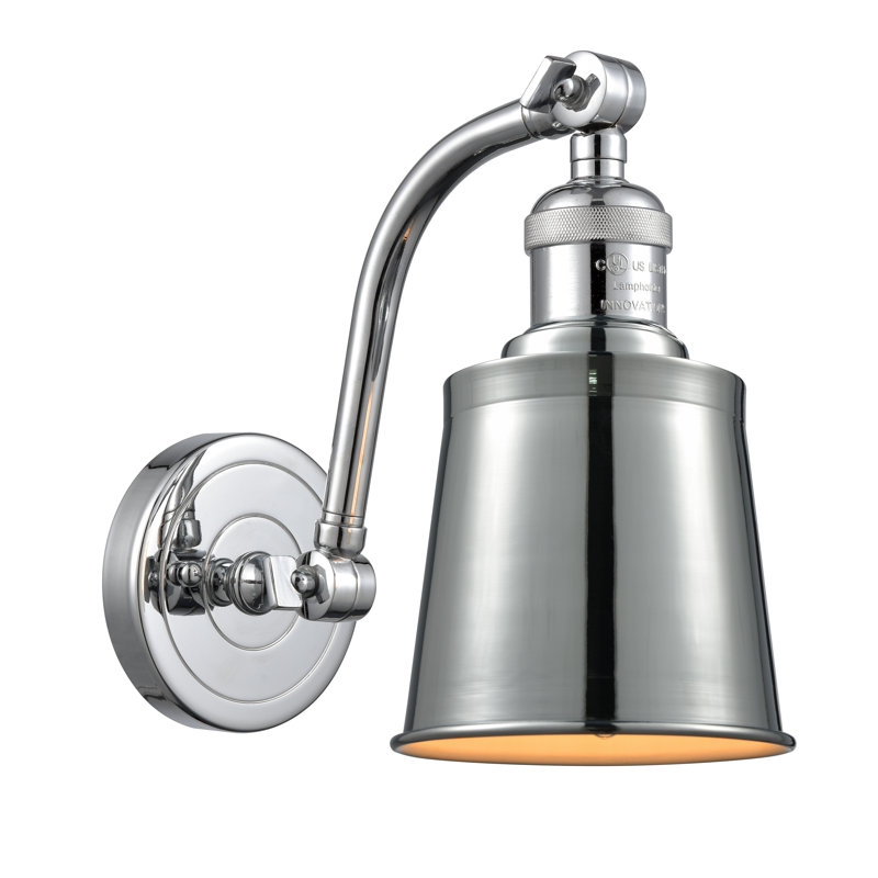 Lavender Hill Armed Sconce, Polished Chrome, Polished Chrome, Incandescent