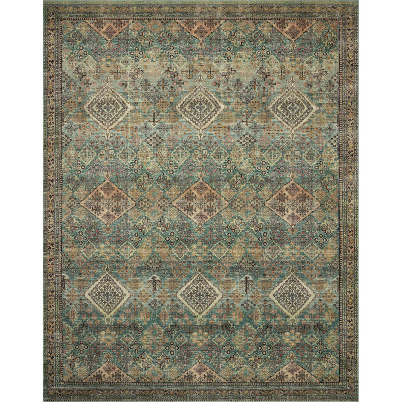 Sinclair Easy-Care Rectangular Orange Synthetic Area Rug, 108" x 84"