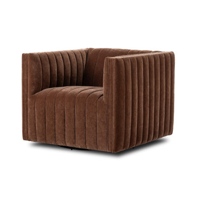 Brandt Genuine Leather Swivel Armchair