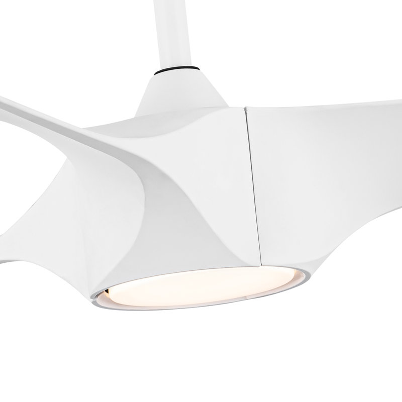Farmhouse 56"  3 - Blade Modern LED Propeller Ceiling Fan with Remote Control and Light Kit Included, White