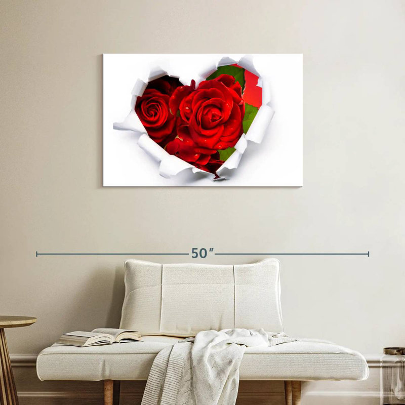 Bouquet de roses en forme de cœur Harnek, H 24 po x l 36 po