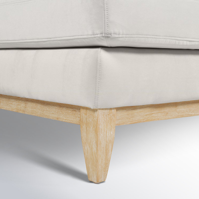 Chaise longue rembourrée Pera, Velours beige français