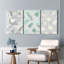 «Botanical Leaf» et motif géométrique sur toile, impression minimaliste moderne (ensemble de 3)-479537583