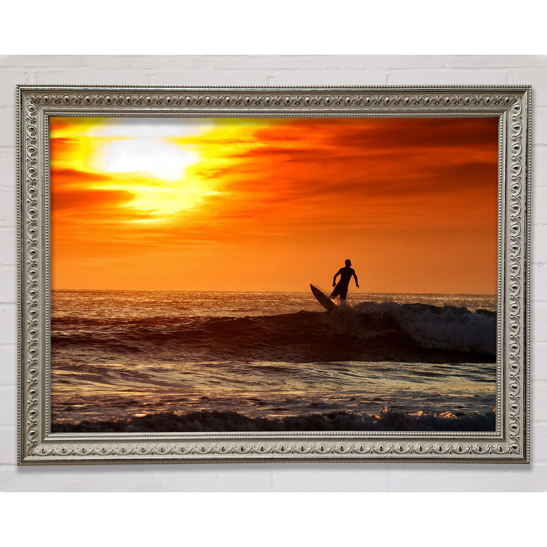 Gerahmtes Bild Sunset Surfing