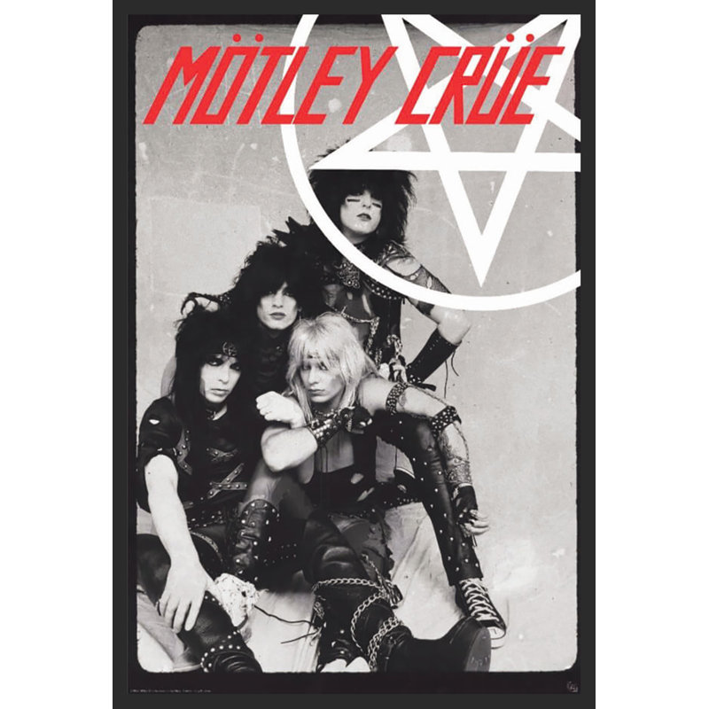 Motley Crue With Pentagram, reproduction d'art encadrée