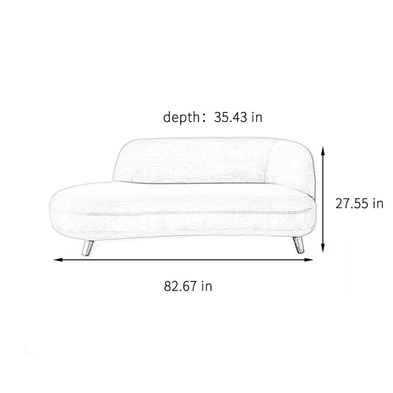 Méridienne simple au design créatif et moderne, Gris, Face à la droite