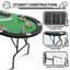 Table de poker ovale, pieds pliables avec porte-gobelets en acier inoxydable pour le Texas Holdem Blackjack