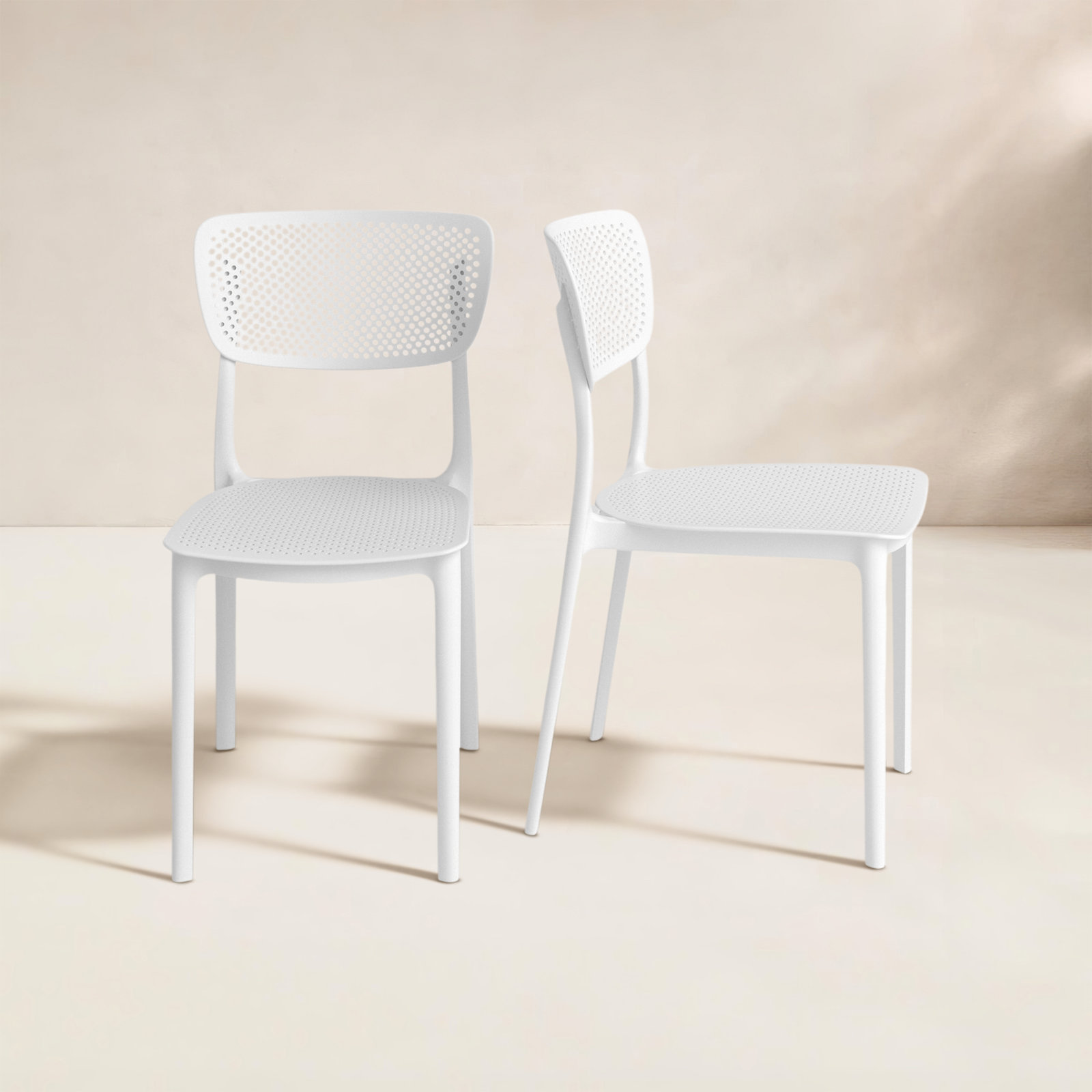 Farrah Stackable Patio Side Chair, White