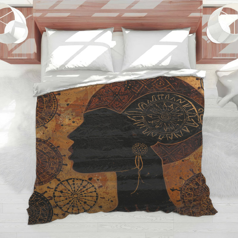 Édredon African Silhouette Mandala, Simple extra long