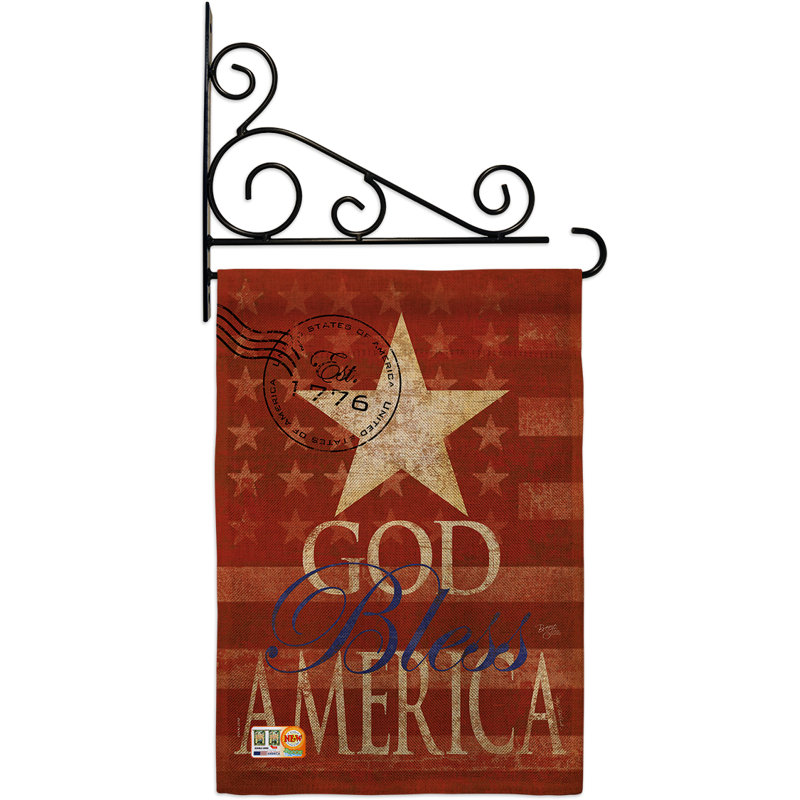 Polyester de 2 côtés en polyester 19 po amérique bless ensemble de drapeau