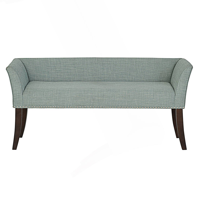 Compact Elegant Accent Bench With Padded Low-Back