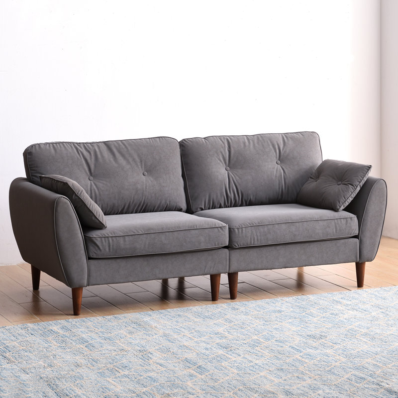 Abrielle Sofa, PU Leather, Grey