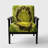 Green Kiwi Seeds And Inside Pattern - Upholstered Contemporary Accent Arm Chair