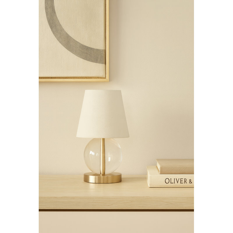 Lampe de table sphérique en cristal 1 lumière Mona & Lisa - Bronze antique