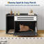 Hidden Wooden Cat Litter Box Enclosure - Dog Proof Flip-down Kitty Washroom