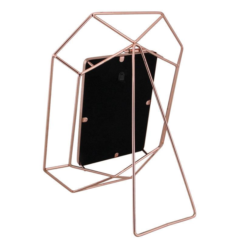 11" Contemporary Hexagonal 4" x 6" Photo Picture Frame - Rose Gold