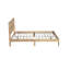 Grand lit en bois massif avec tête de lit distinctive et construction intérieure robuste de style américain