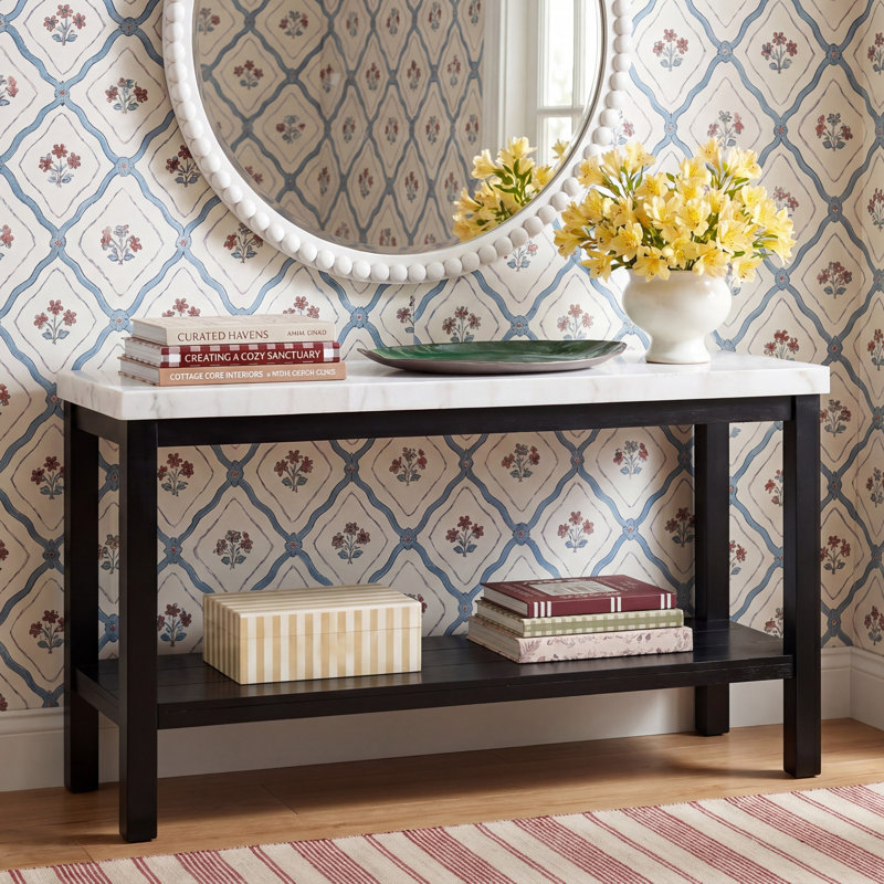 Benniton 48'' Marble Top Console Table