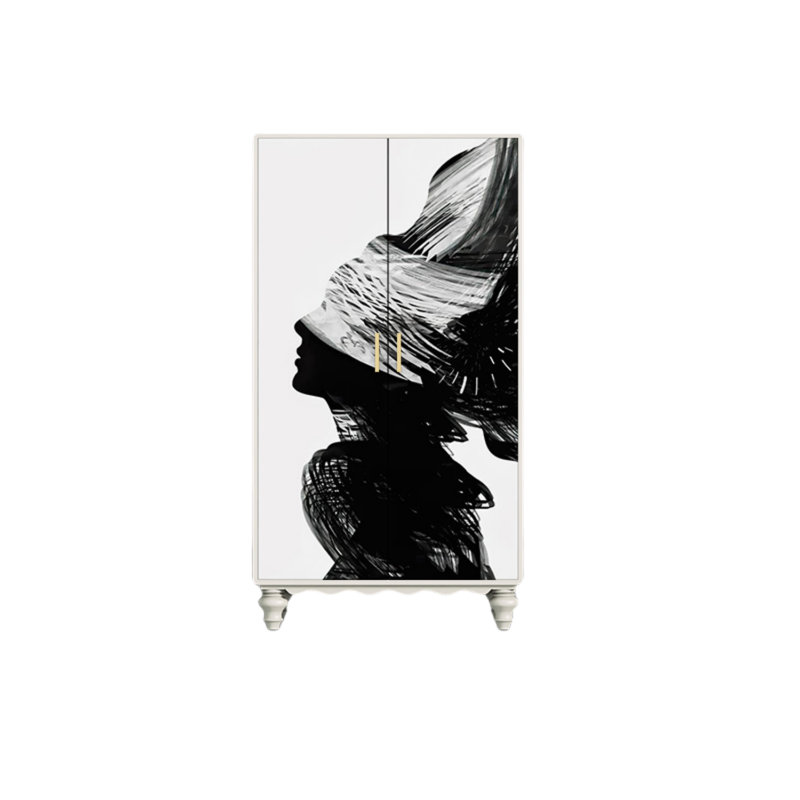 Garde-robe moderne pour chambre double, Noir / blanc ivoire