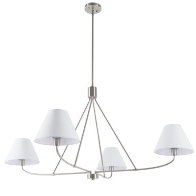 Lidia 4-Light Dimmable 47.2’’ W Classic/ Traditional Fabric Dining Room Chandelier