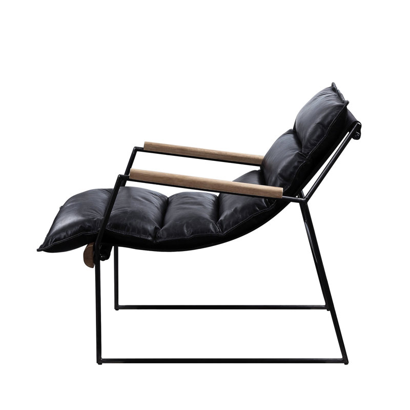 Fauteuil luge confortable en cuir - Style vieilli pour plus d'élégance