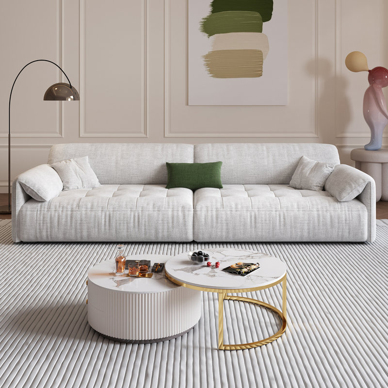 Naiylah Upholstered 110 " Linen Blend Sectional