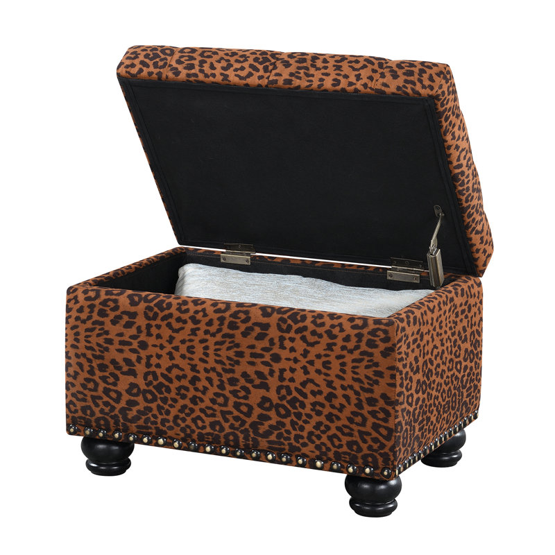 Repose-pieds avec rangement Frontenac, Forest Leopard Print Fabric