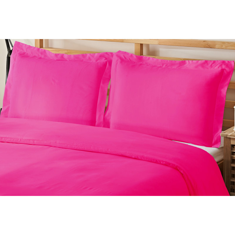 Polyester Duvet Cover, Pink, Queen Duvet Cover + 2 Standard Shams