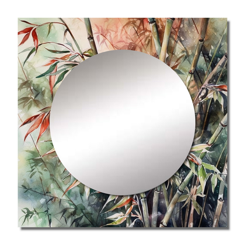 Latric - Grand miroir mural floral carré pour chambre à coucher, 29 po x 29 po