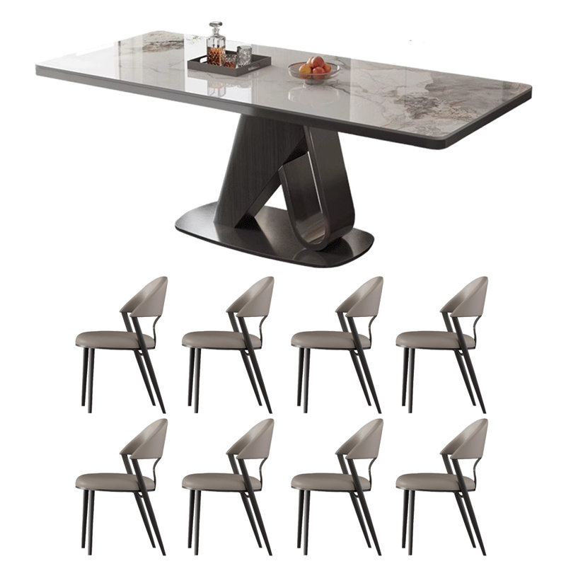 Light luxury rectangular dining table and chair