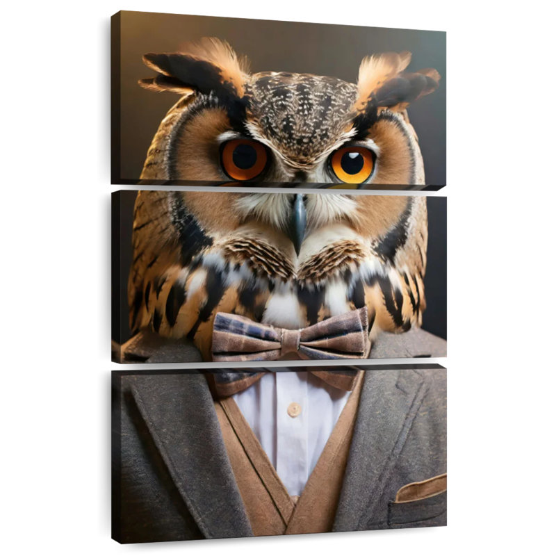 Portrait d'un hibou Brampt, H 32 po x l 20 po