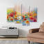 Ensemble de 4 pièces de fleurs multicolores aquarelles multicolores
