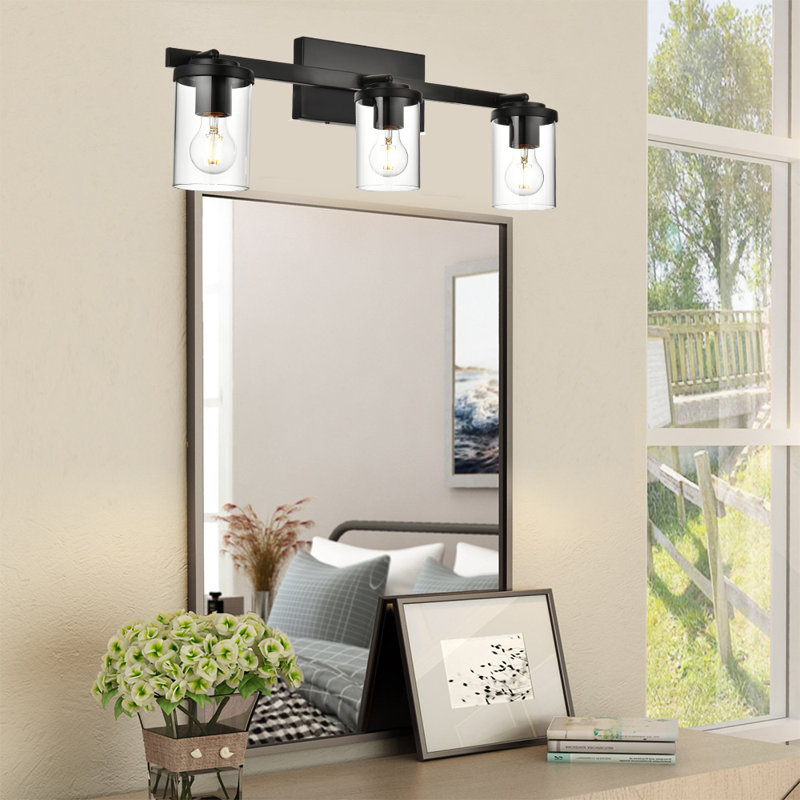 Éclairage de salle de bain à 3 lumières à intensité variable routt, Noir