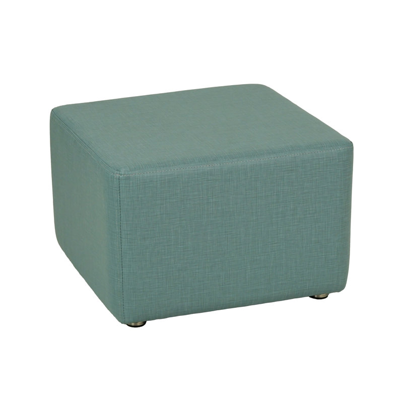 Pro Series Upholstered Square Ottoman 12" Height, Aqua