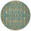 8' Teal Blue Taupe And Beige Round Moroccan Washable Indoor Outdoor Area Rug