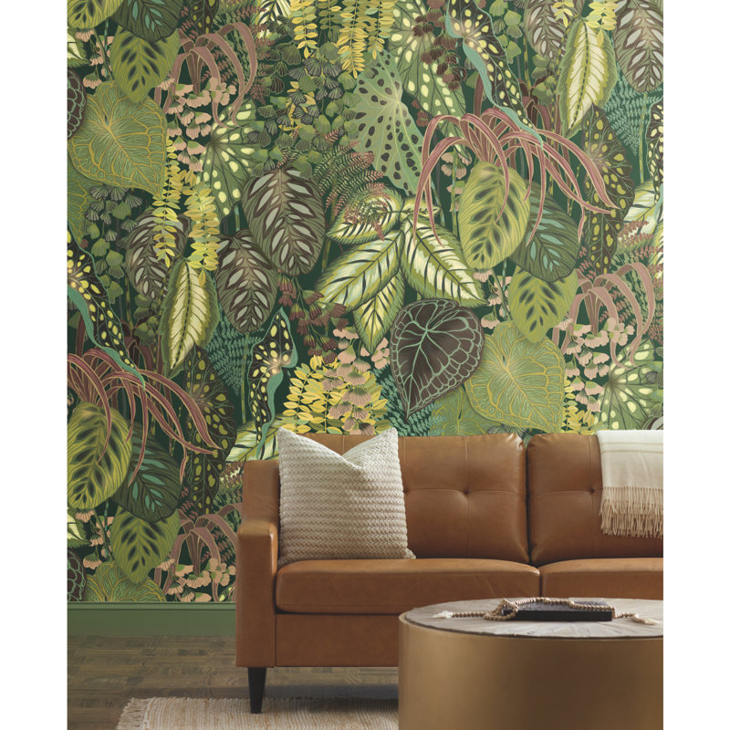 Allonte Floral Wall Mural, Jade