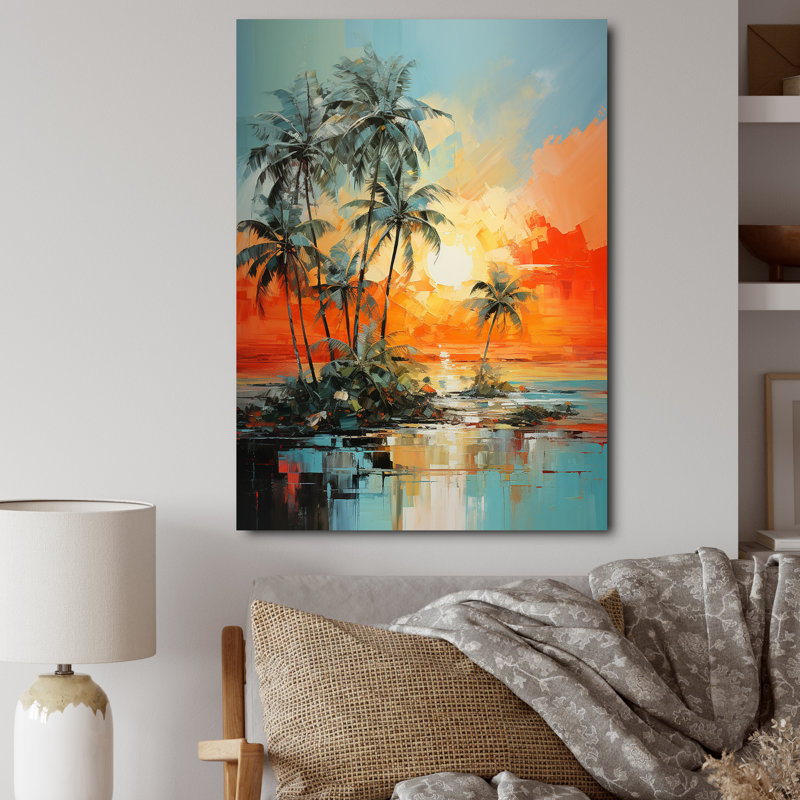 Ampliar " Minimalism Palm Trees Serenade III ", Wrapped Canvas, 20" H x 12" W x 1" D