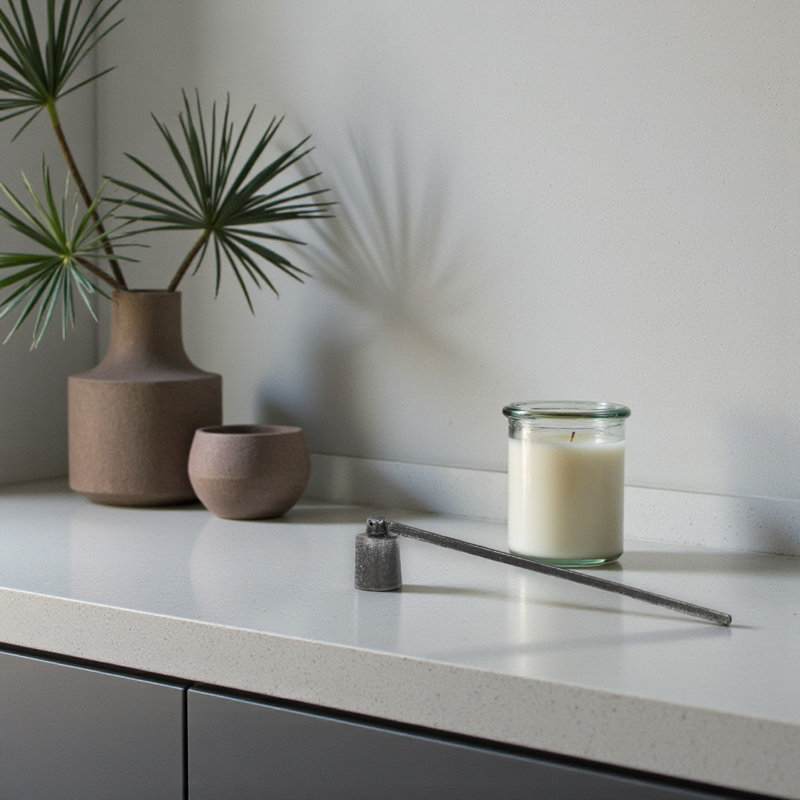 Tabouret de bougie en fonte Ladona, Noir