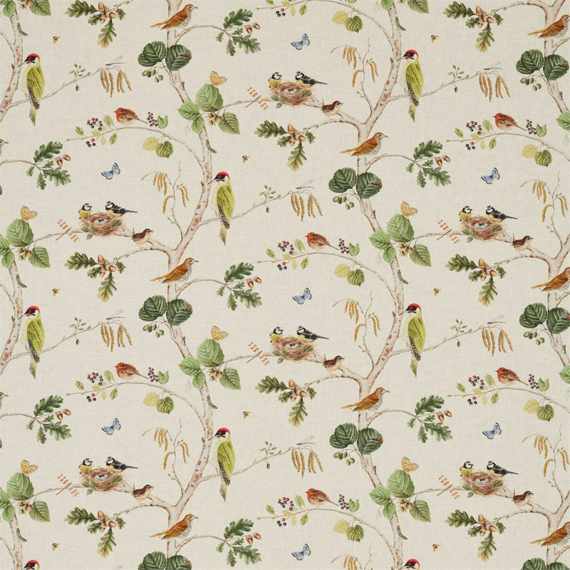 Woodland Chorus Fabric, Linen/Multi