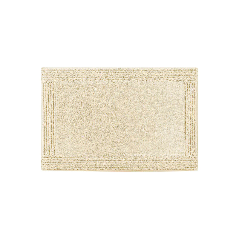 1 PCS 100% Cotton Tufted 3000 GSM Reversible Bath Rug, Beige, 13.78" L x 4.53" W