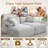 Masir Boneless Sleeper Couch,Double Chaises Lounge With Pillows, Could Plush Corduroy-515763131