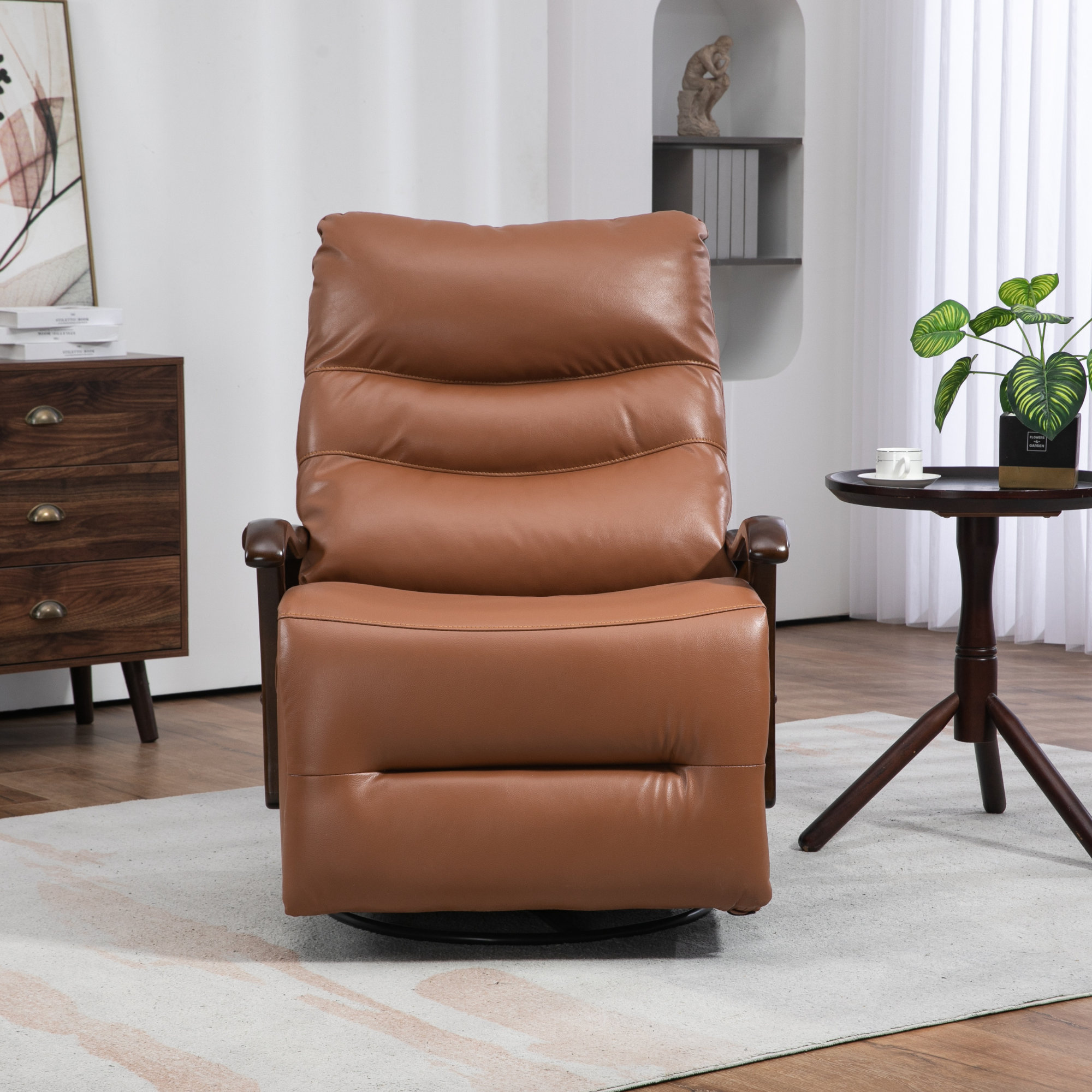 Red Barrel Studio® Aquavia Solid Wood Swivel Power Recliner Extra Wide